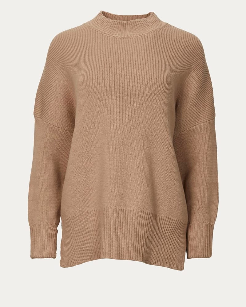 Front of a size L Oversized Cotton-Blend Sweater in Dusty Blush in Dusty Blush by By Together. | dia_product_style_image_id:333734